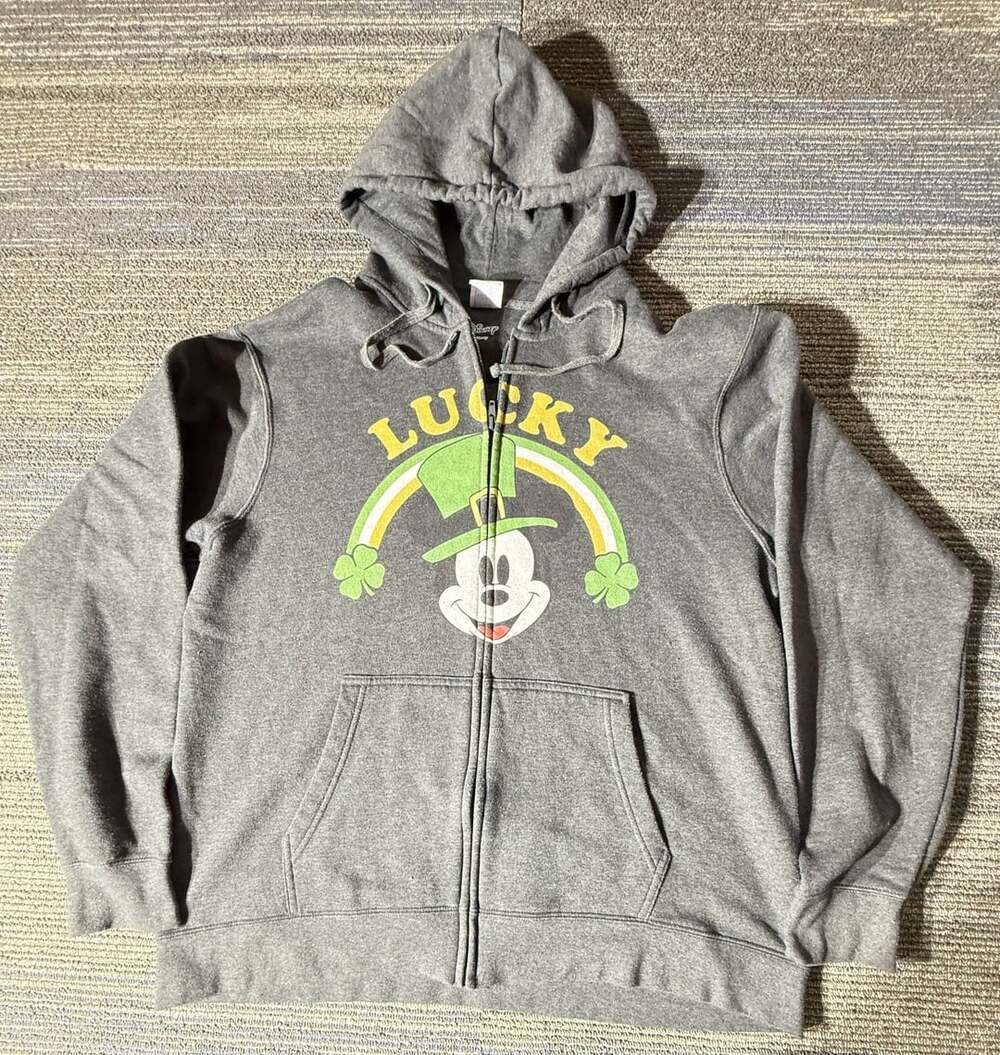 Port & Company Disney Mickey Mouse Lucky Hoodie Size L